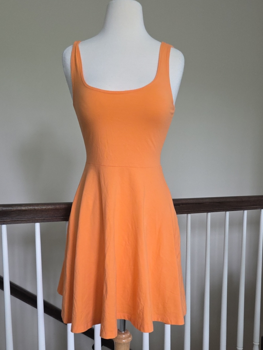 Sparkle & Fade Orange Sleeveless Scoop Neck Mini Dress